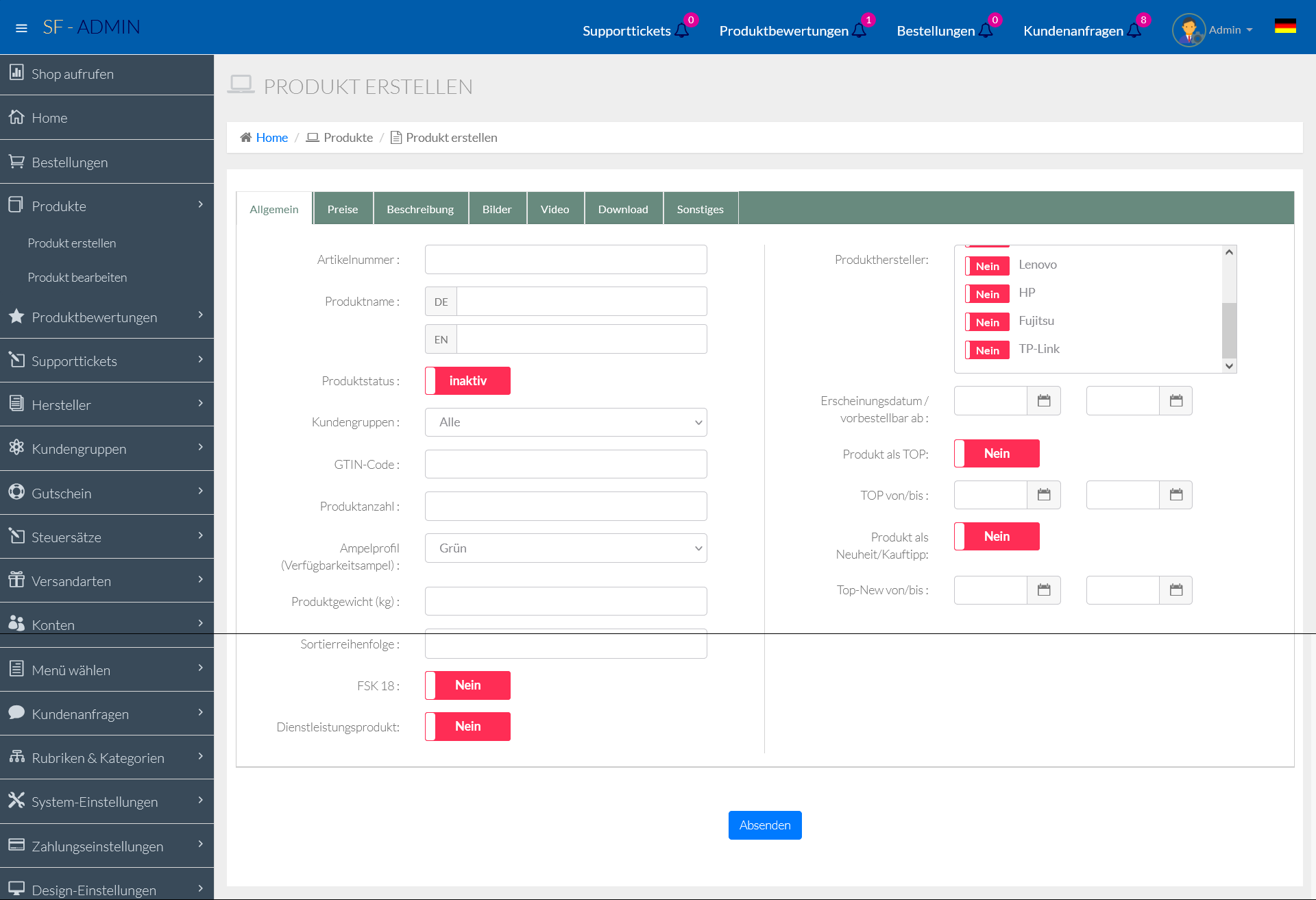 SF-Shopsystem V1.3.5
