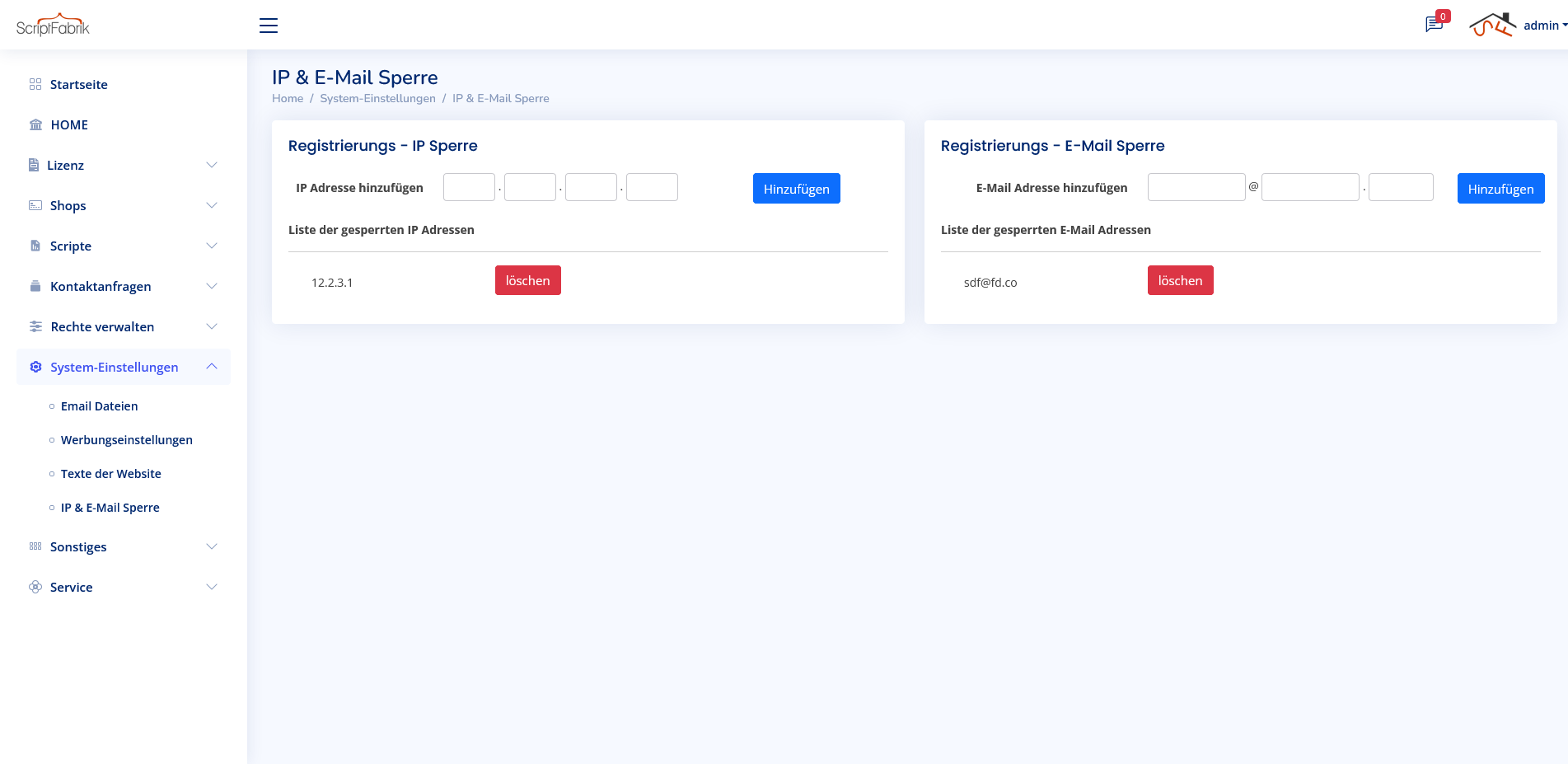 Lizenz & Nachrichten System V2.6