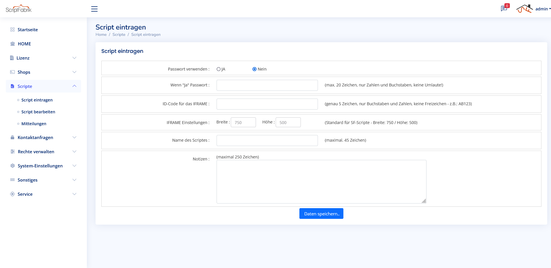 Lizenz & Nachrichten System V2.6